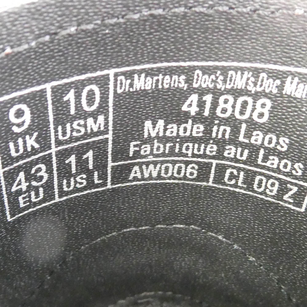 Dr.Martens ドクターマーチン 41808600 1461 ARCADIA アルカディア 3ホール レザー シューズ ブラック系 UK9【中古】