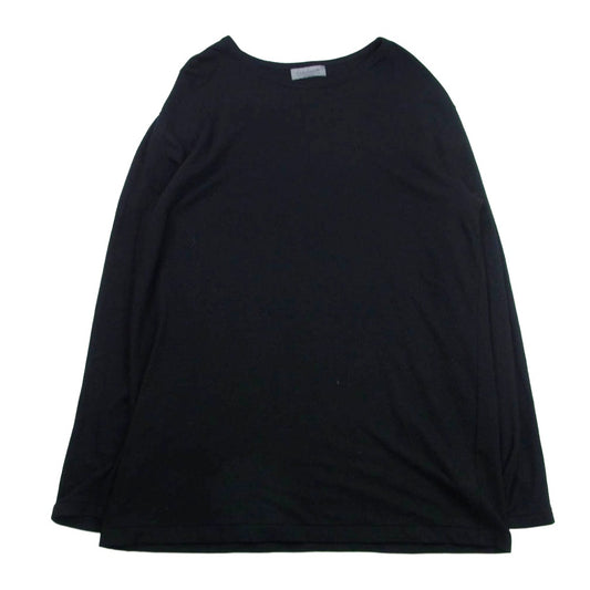 Yohji Yamamoto POUR HOMME ヨウジヤマモトプールオム 25AW HE-T04-170 スーパー 120 ウール エアー 天竺 丸首 長袖 カットソー ブラック系 3【中古】