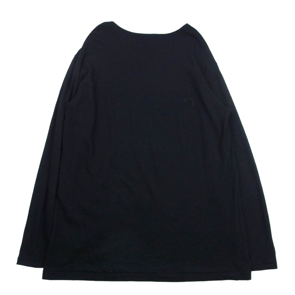 Yohji Yamamoto POUR HOMME ヨウジヤマモトプールオム 25AW HE-T04-170 スーパー 120 ウール エアー 天竺 丸首 長袖 カットソー ブラック系 3【中古】