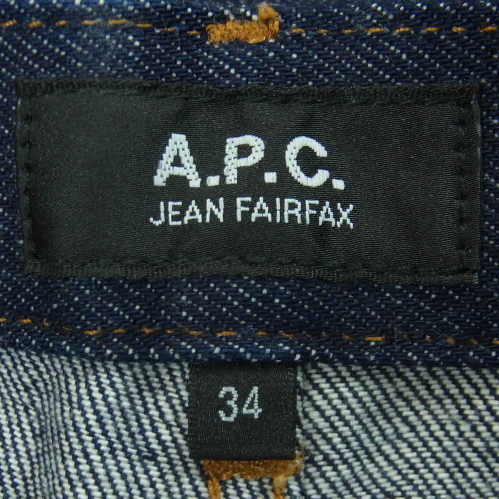 A.P.C. アーペーセー JEAN FAIRFAX W34 デニム パンツ ベトナム製 インディゴブルー系 34【中古】
