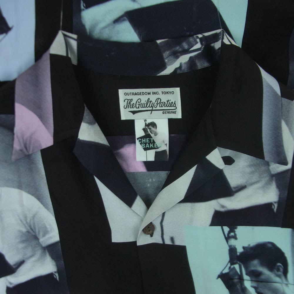 WACKO MARIA ワコマリア 21SS WM-HI02-B CHET BAKER HAWAIIAN SHIRT オープンカラー アロハ シャツ 半袖 ブラック系 XL【中古】