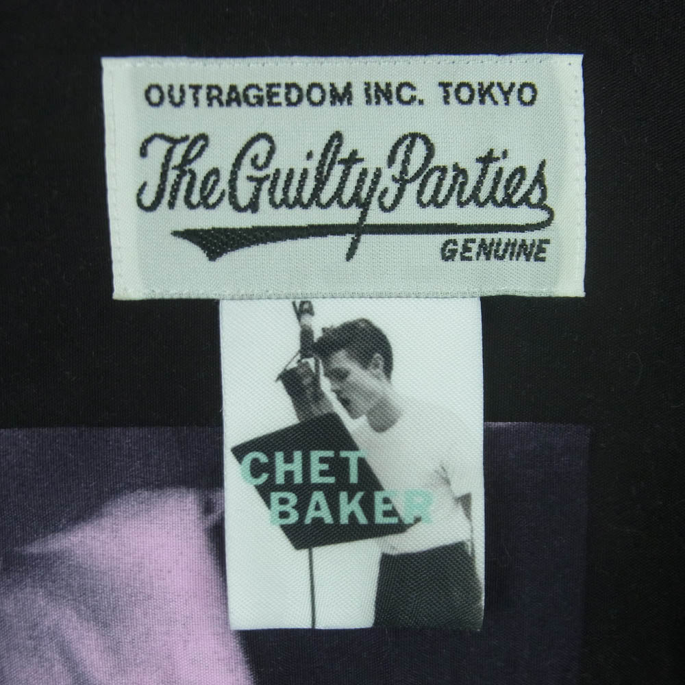 WACKO MARIA ワコマリア 21SS WM-HI02-B CHET BAKER HAWAIIAN SHIRT オープンカラー アロハ シャツ 半袖 ブラック系 XL【中古】