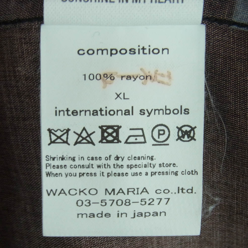 WACKO MARIA ワコマリア 21SS WM-HI02-B CHET BAKER HAWAIIAN SHIRT オープンカラー アロハ シャツ 半袖 ブラック系 XL【中古】