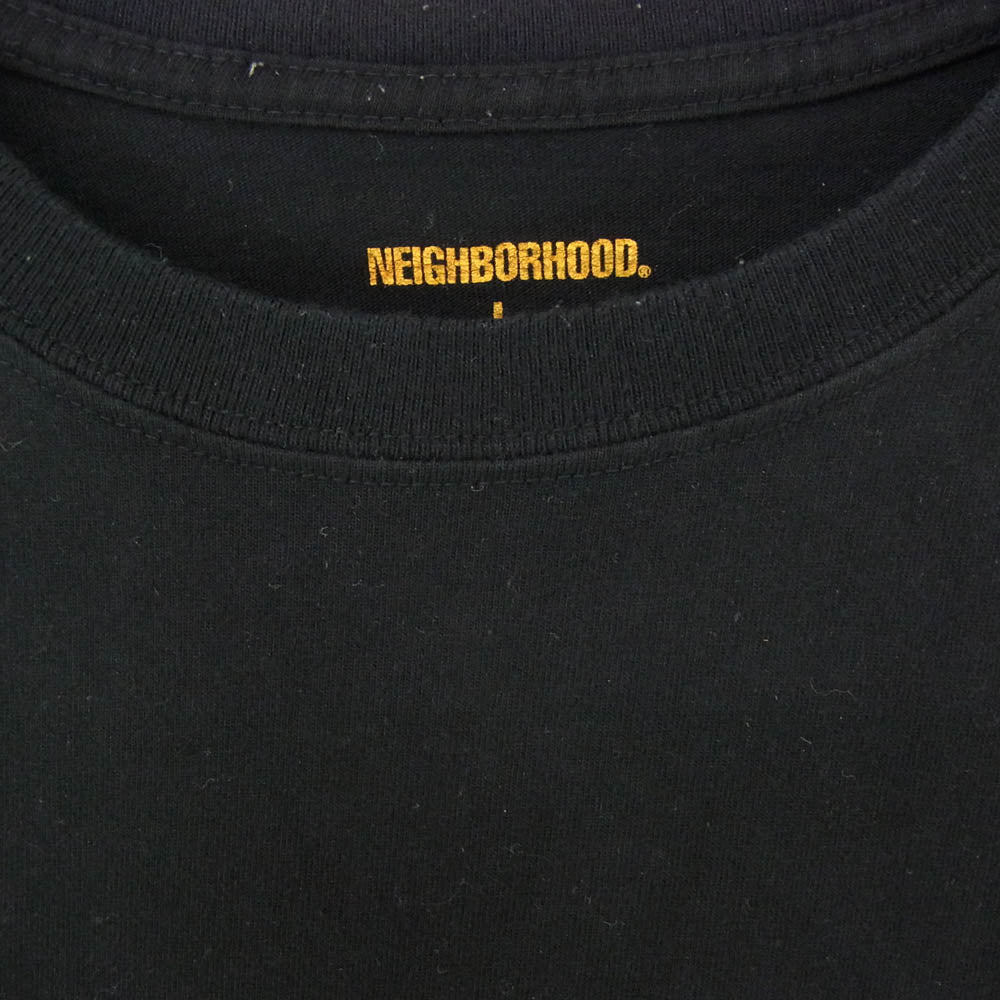 NEIGHBORHOOD ネイバーフッド 胸ロゴ クルーネック 半袖 Tシャツ カットソー ブラック系 L【中古】