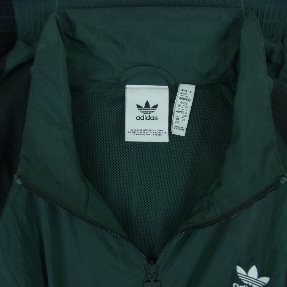 adidas アディダス HK7321 Rekive ウーブン トラック ジャケット グリーン系 ブラック系 ホワイト系 2XL【中古】