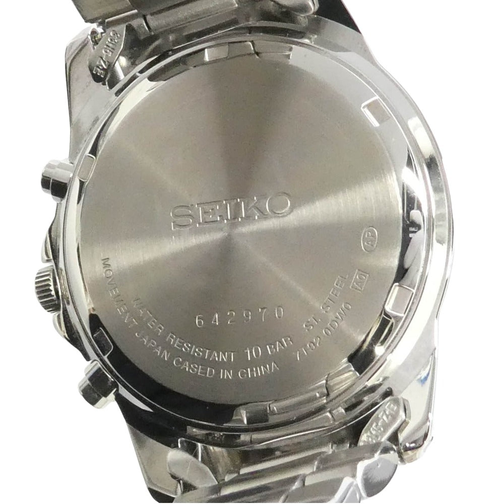 SEIKO セイコー 7T92-0DW0 クロノグラフ クォーツ 腕時計 ウォッチ シルバー系【美品】【中古】