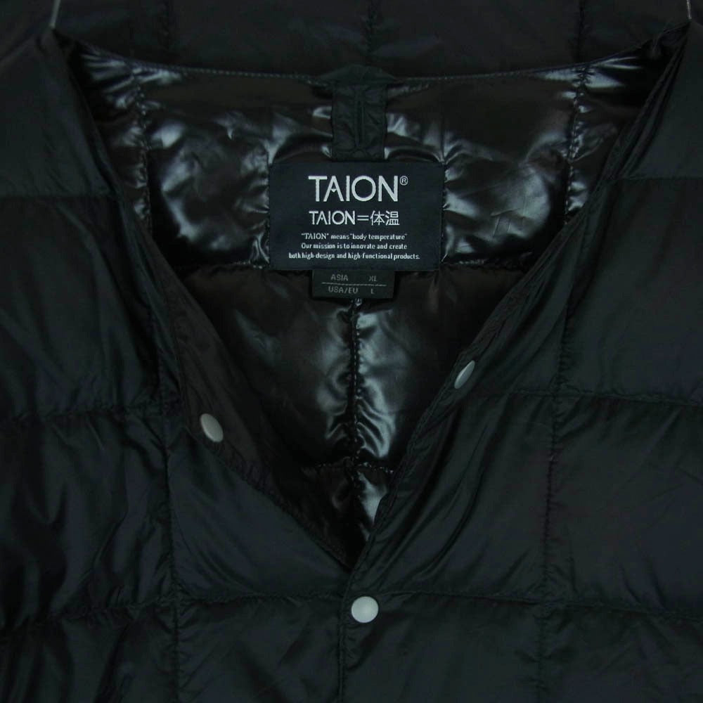 タイオン TAION-104 ベーシック クルーネック インナー ダウン ジャケット 中国製 ブラック系 XL【美品】【中古】
