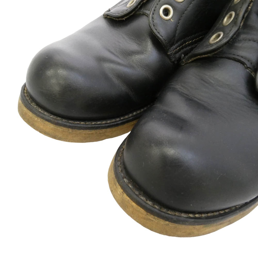 RED WING レッドウィング 8165 刺繍羽根タグ クラシックラウンド レザー ワークブーツ ブラック系 7.5【中古】