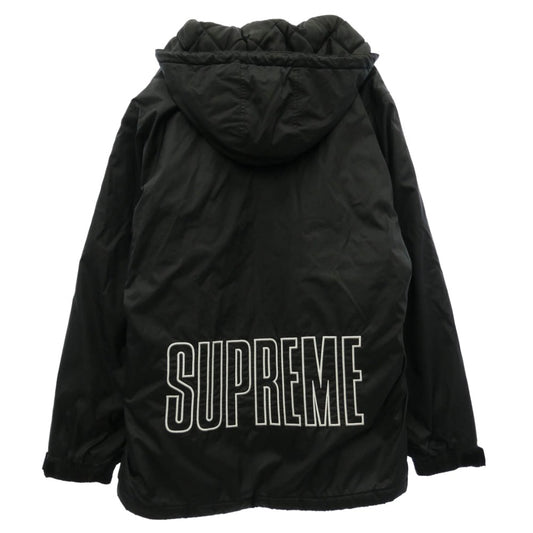 Supreme シュプリーム Champion チャンピオン 18SS × Champion Pullover Parka チャンピオン ビックロゴ 刺繍 プルオーバー パーカー ブラック系 M【中古】