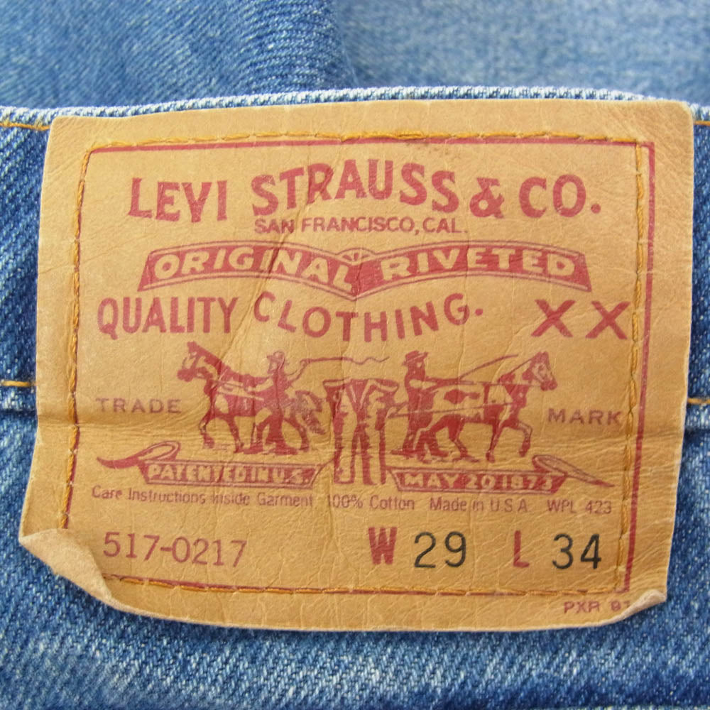Levi's リーバイス 517-0217 517 ボタン裏刻印525 デニムパンツ インディゴブルー系 29【中古】