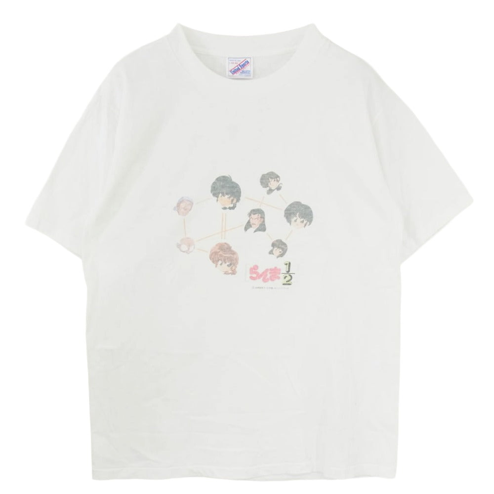 ヴィンテージ らんま 1/2 プリント アニメ 半袖 Tシャツ United Sports 袖裾 シングル ホワイト系 L【中古】