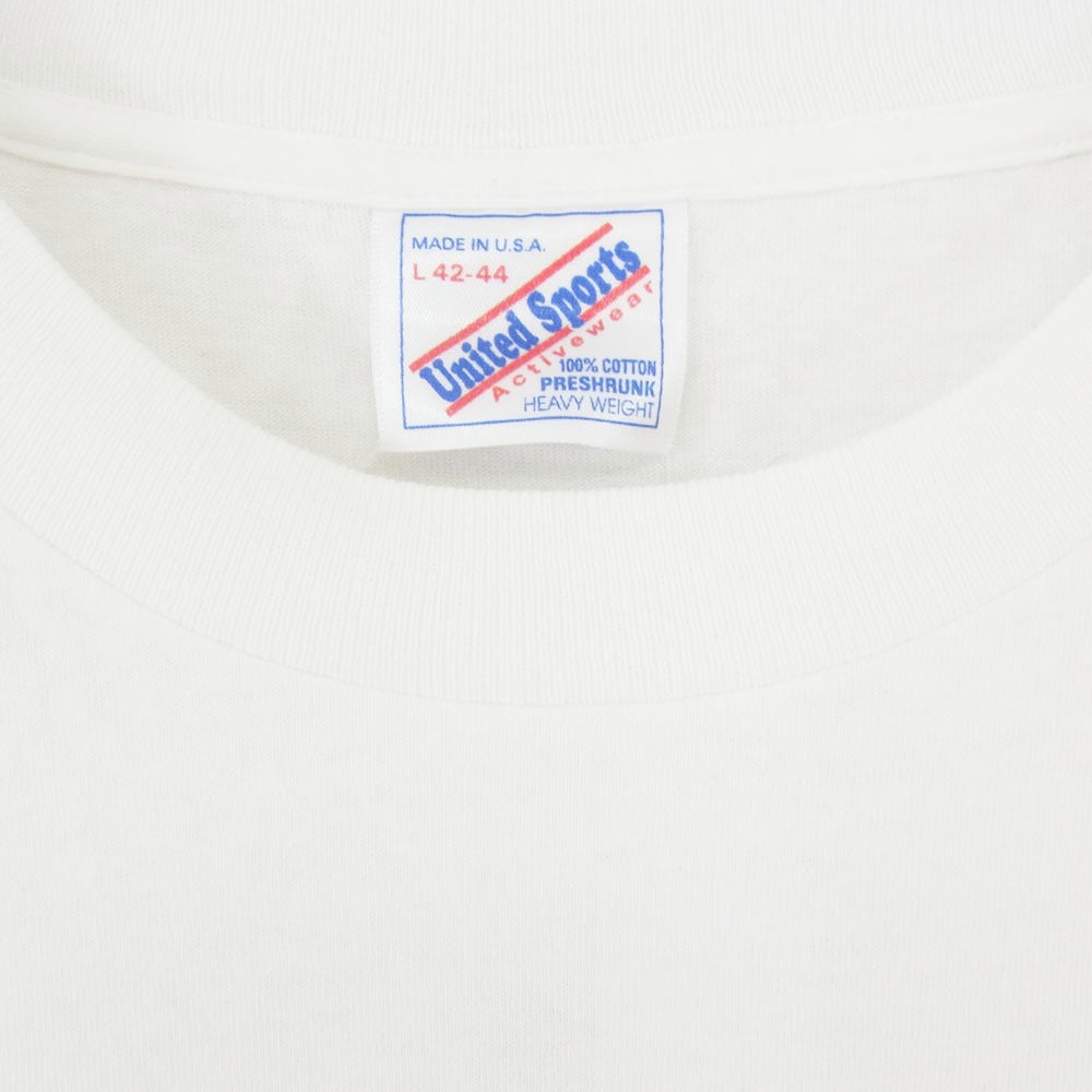 ヴィンテージ らんま 1/2 プリント アニメ 半袖 Tシャツ United Sports 袖裾 シングル ホワイト系 L【中古】