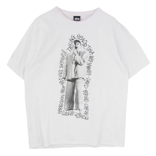 STUSSY ステューシー Talking Heads トーキングヘッズ プリント 半袖 Tシャツ ホワイト系 L【中古】