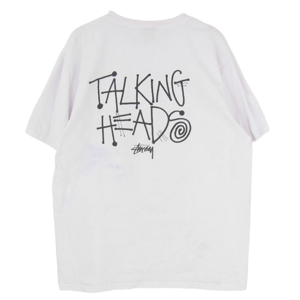STUSSY ステューシー Talking Heads トーキングヘッズ プリント 半袖 Tシャツ ホワイト系 L【中古】