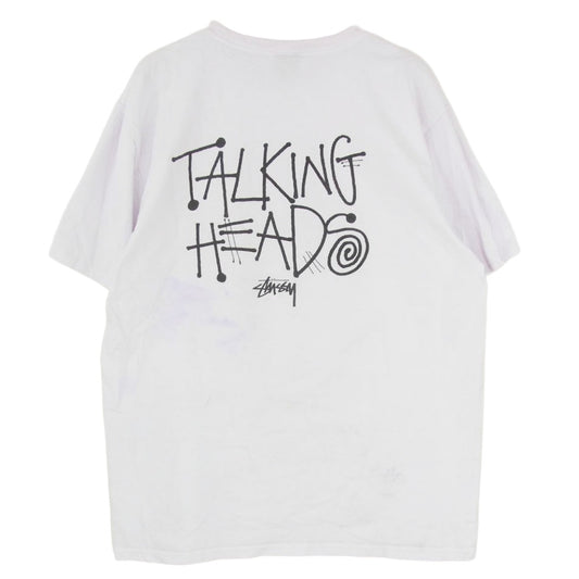 STUSSY ステューシー Talking Heads トーキングヘッズ プリント 半袖 Tシャツ ホワイト系 L【中古】