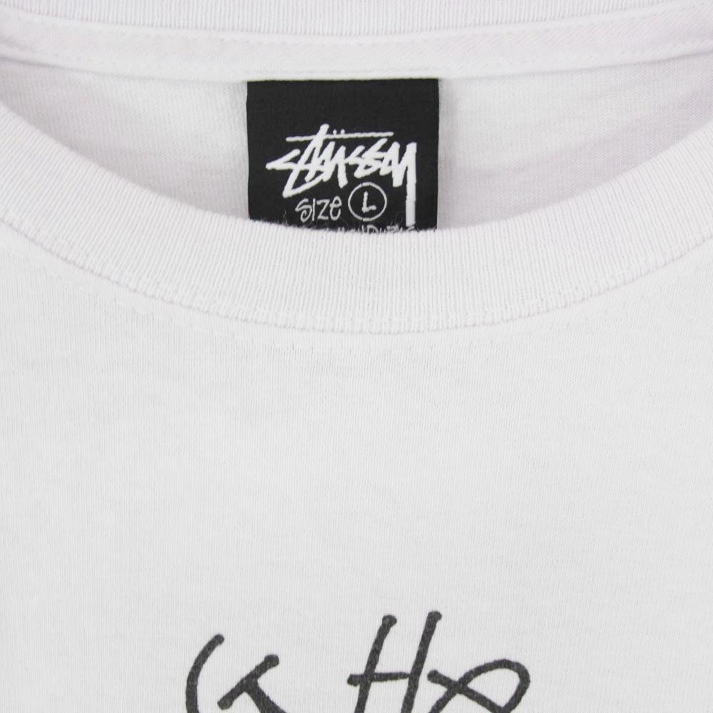 STUSSY ステューシー Talking Heads トーキングヘッズ プリント 半袖 Tシャツ ホワイト系 L【中古】
