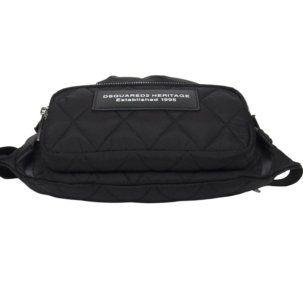 DSQUARED2 ディースクエアード BBM0074-11702380 Heritage Belt Bag ヘリテージ ベルト バッグ キルティング ウエストポーチ ブラック系【美品】【中古】