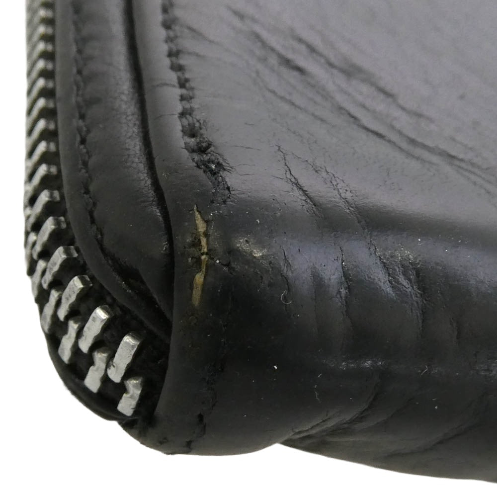 CHROME HEARTS クロムハーツ（原本無） REC F ZIP 3 セメタリー クロスパッチ ラウンドファスナー ウォレット 長財布 ブラック系【中古】