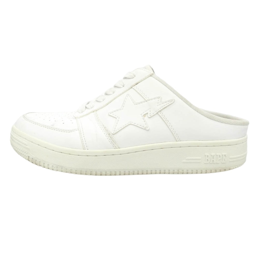 A BATHING APE アベイシングエイプ BAPESTA SLIP ON ベイプスタ スリッポン サンダル スニーカー ホワイト系 26.5cm【中古】