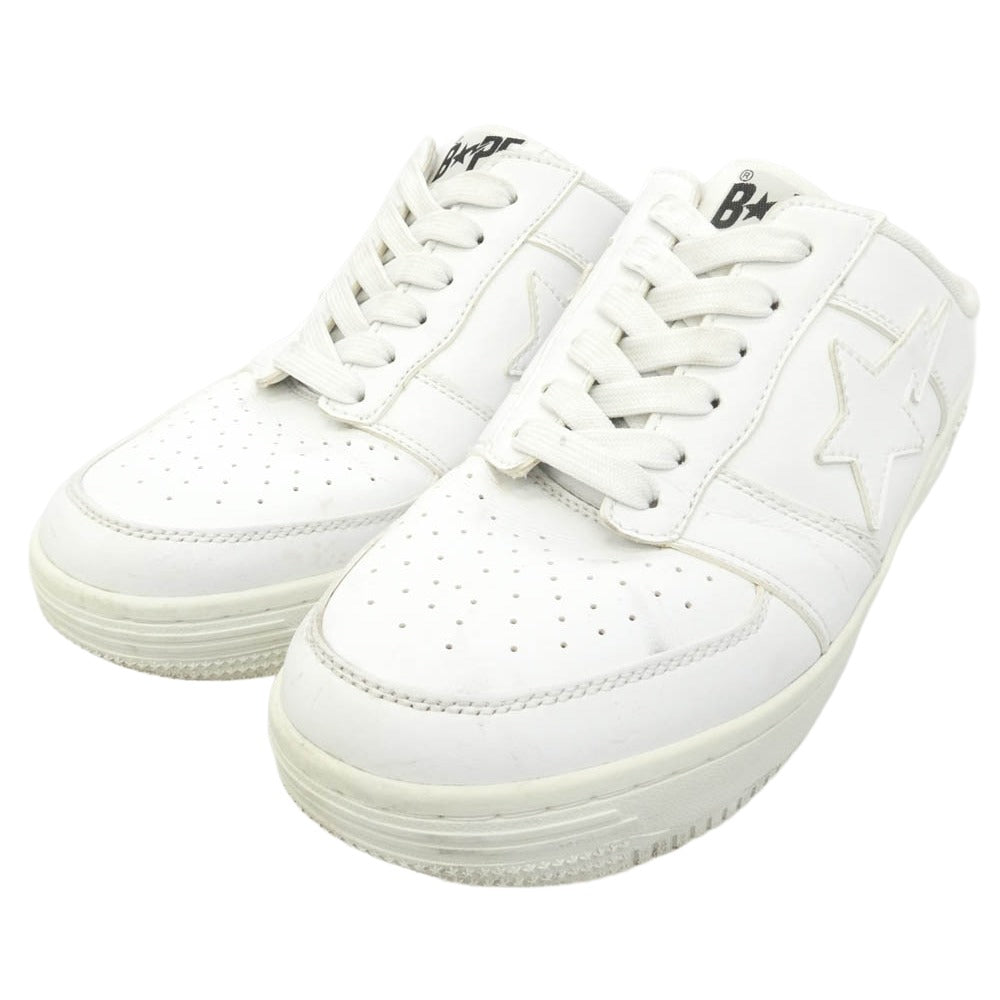 A BATHING APE アベイシングエイプ BAPESTA SLIP ON ベイプスタ スリッポン サンダル スニーカー ホワイト系 26.5cm【中古】