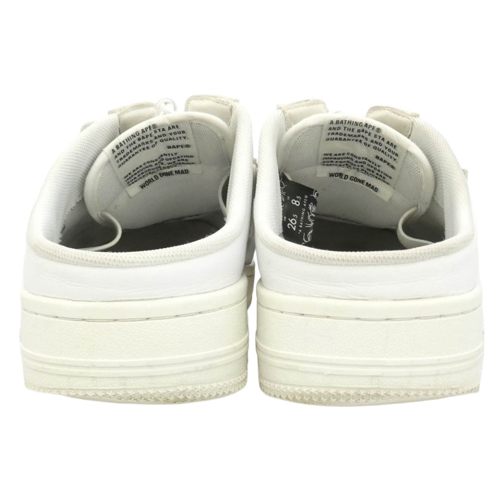 A BATHING APE アベイシングエイプ BAPESTA SLIP ON ベイプスタ スリッポン サンダル スニーカー ホワイト系 26.5cm【中古】