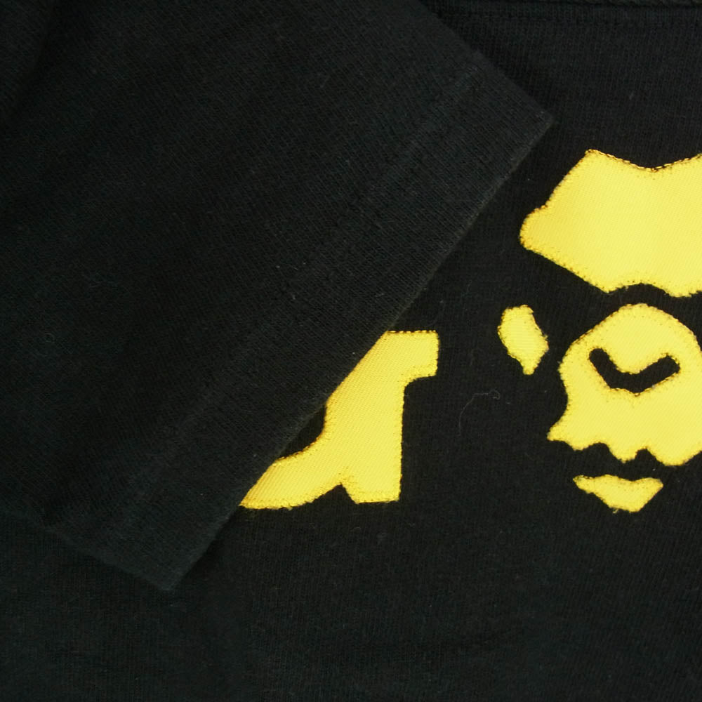 A BATHING APE アベイシングエイプ マッドエイプ WG ロゴ アップリケ ワッペン Tシャツ 七分袖 フットボール カットソー ブラック系 M【中古】