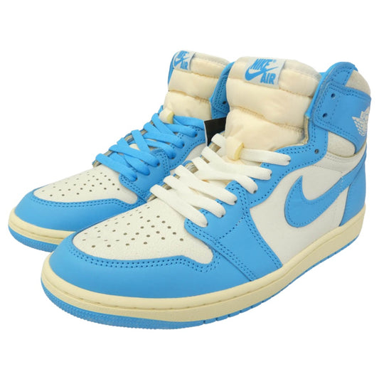 NIKE AIR JORDAN ナイキ ジョーダン 25SS DZ5485-402 Air Jordan 1 Retro High OG UNC Reimagined AJ1 エアジョーダン レトロ ハイ リイマジンド スニーカー ホワイト系 ライトブルー系 27.5cm【極上美品】【中古】