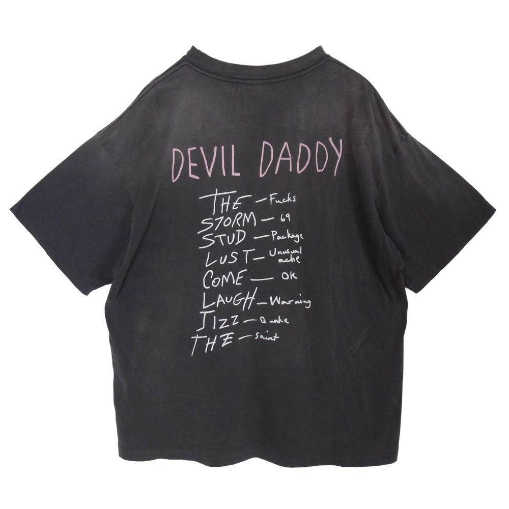 SAINT MICHAEL セントマイケル 25SS SM-HR8-0000-002 S/S TEE DEVIL DADDY デビル ダディ クルーネック 半袖 Tシャツ チャコール系 L【中古】