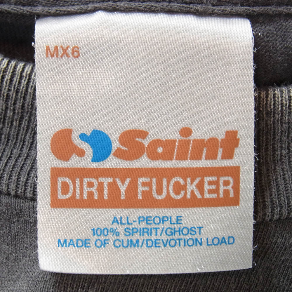 SAINT MICHAEL セントマイケル 25SS SM-HR8-0000-002 S/S TEE DEVIL DADDY デビル ダディ クルーネック 半袖 Tシャツ チャコール系 L【中古】
