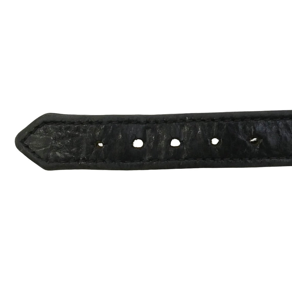 CHROME HEARTS クロムハーツ（原本無） GUNSLINGER ガンスリンガー スクロールラベル レザー ブレスレット ブラック系 シルバー系 6【中古】