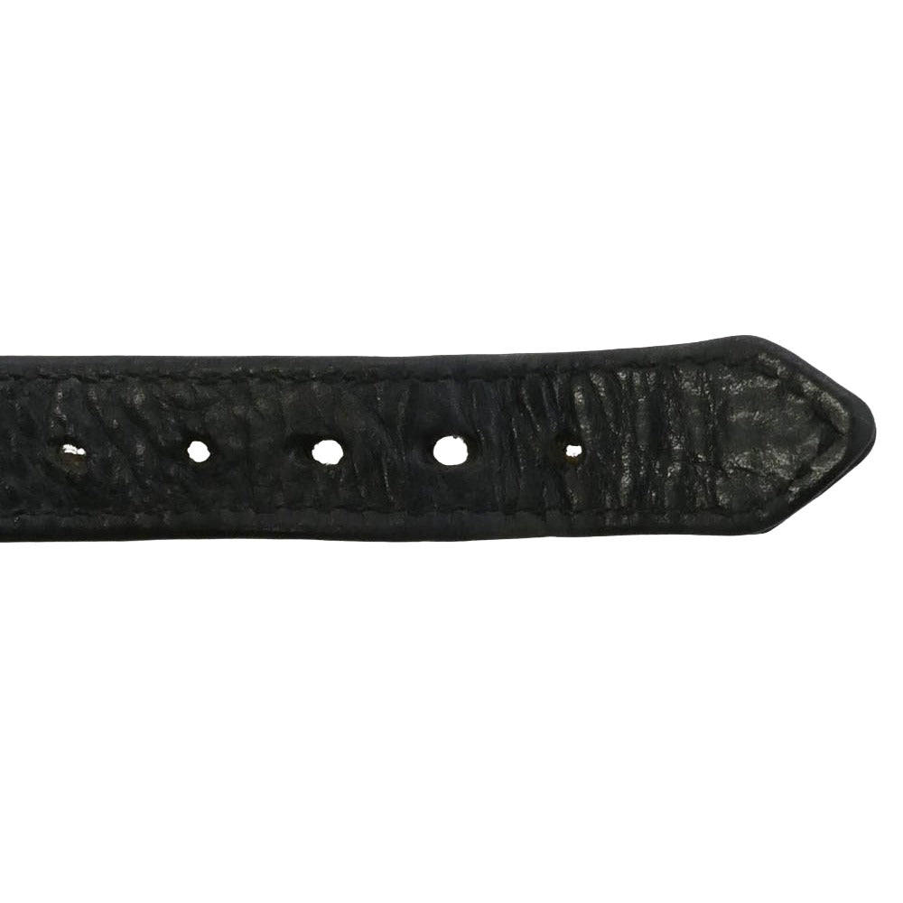 CHROME HEARTS クロムハーツ（原本無） GUNSLINGER ガンスリンガー スクロールラベル レザー ブレスレット ブラック系 シルバー系 6【中古】