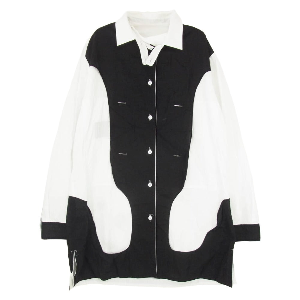 Yohji Yamamoto ヨウジヤマモト PZ-B02-001 power of the WHITE shirt パワーオブザホワイトシャツ ロングカラー 長袖 シャツ ブラウス ブラック系【中古】 Yohji Yamamoto ヨウジヤマモト PZ-B02-001 power of the WHITE