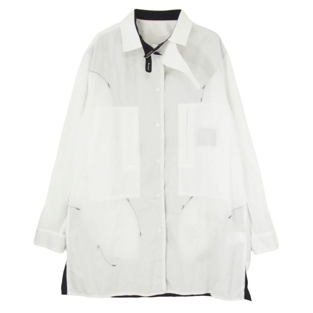 Yohji Yamamoto POUR HOMME ヨウジヤマモトプールオム HJ-B74-515 BLACK AND WHITE SHIRT 白黒使い スペアカラー 長袖 シャツ ブラック系 サイズ表記無【中古】