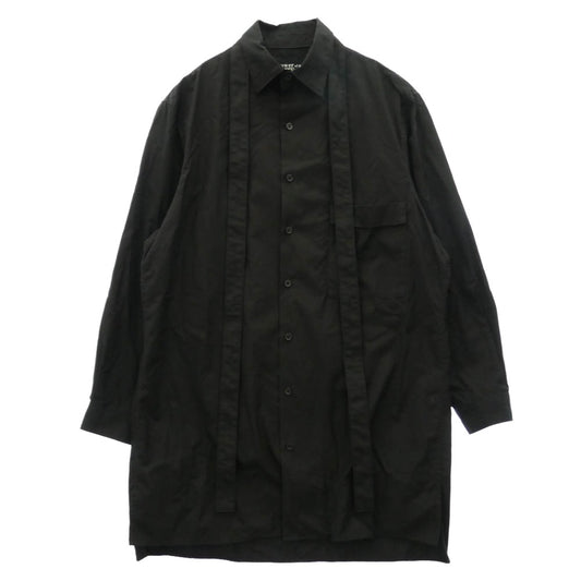 Yohji Yamamoto ヨウジヤマモト PZ-B02-001 power of the WHITE shirt パワーオブザホワイトシャツ ロングカラー 長袖 シャツ ブラウス ブラック系【中古】