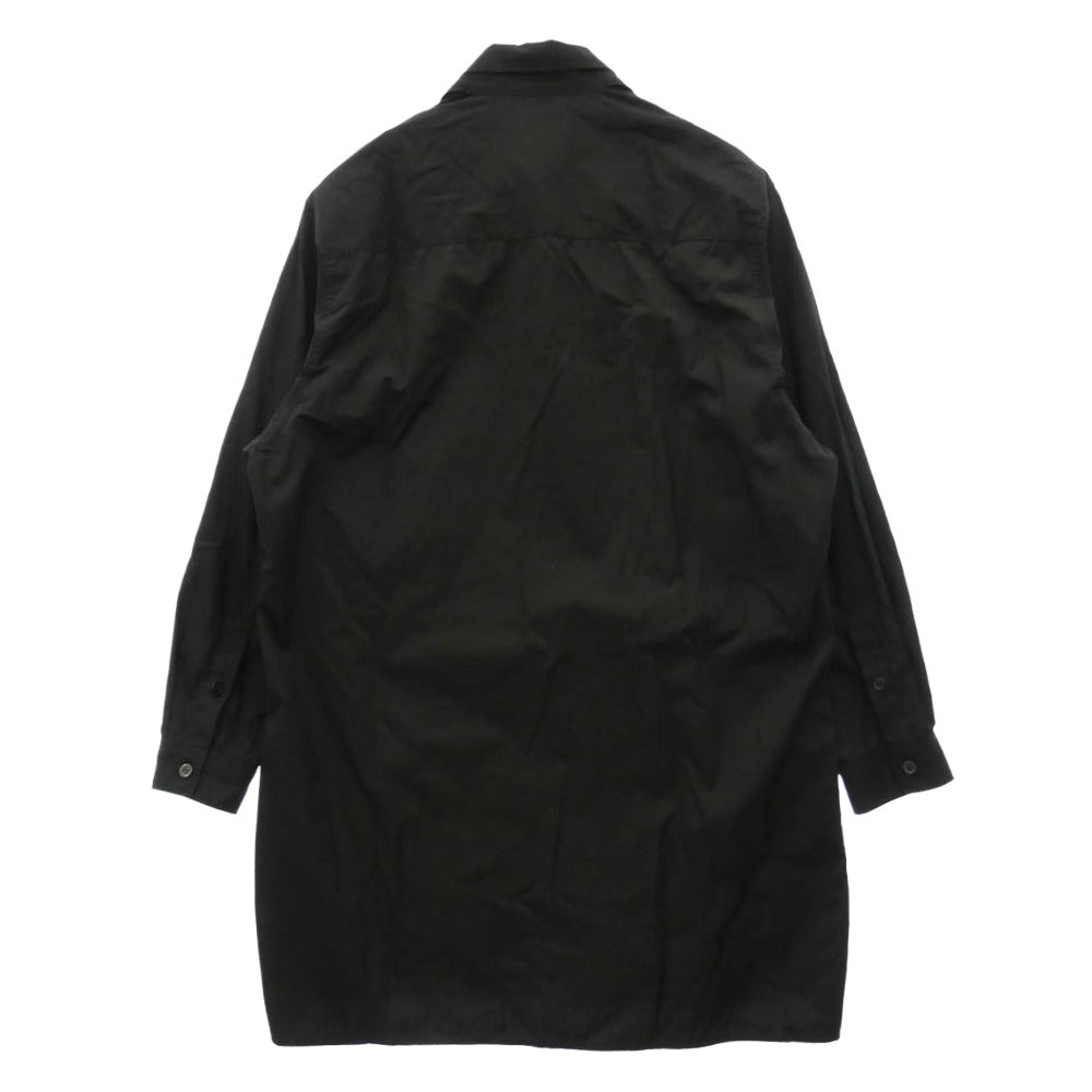 Yohji Yamamoto ヨウジヤマモト PZ-B02-001 power of the WHITE shirt パワーオブザホワイトシャツ ロングカラー 長袖 シャツ ブラウス ブラック系【中古】