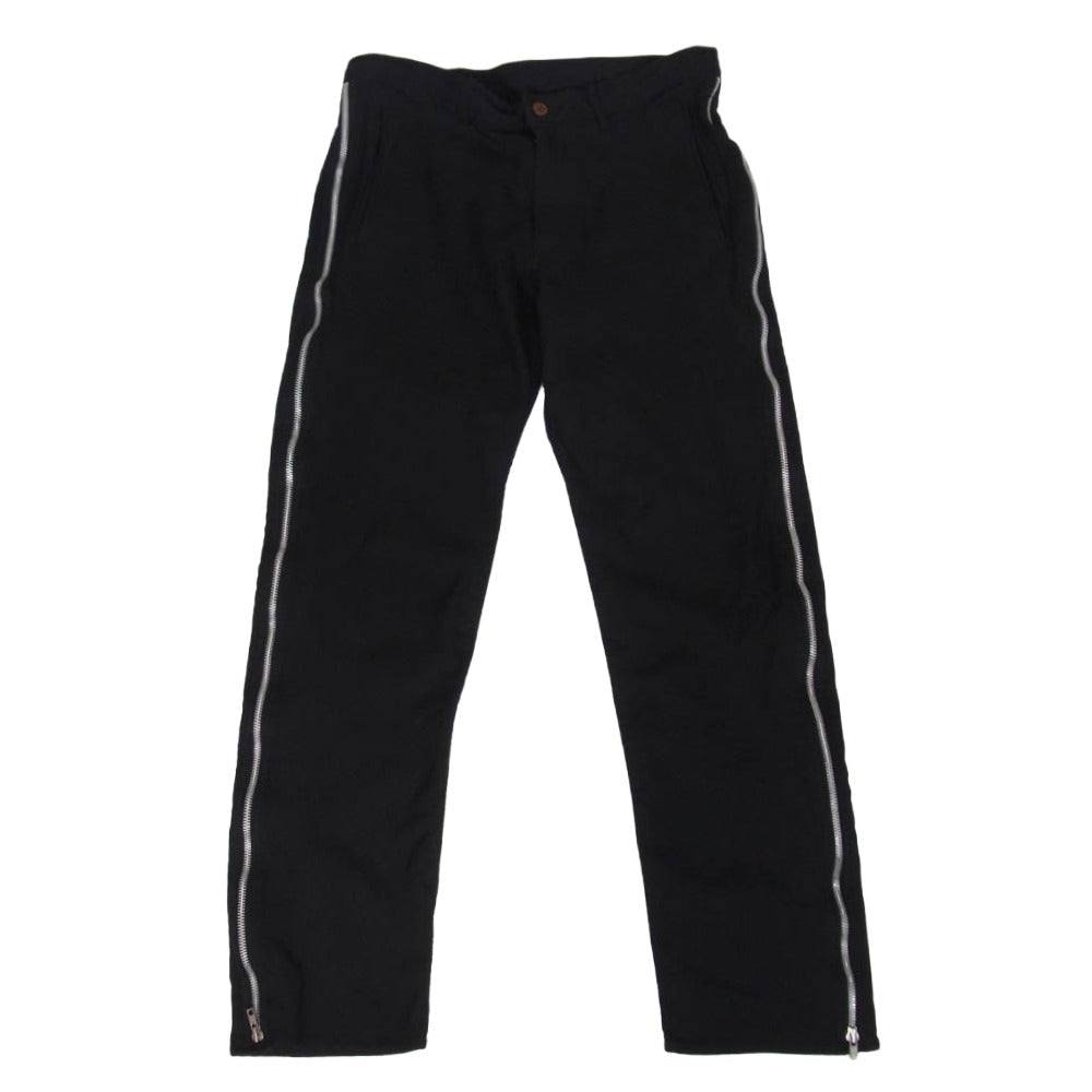 BLACK COMME des GARCONS ブラックコムデギャルソン 24SS 1M-P003 製品後加工 エステルギャバジン サイドジップ パンツ ブラック系 L【中古】