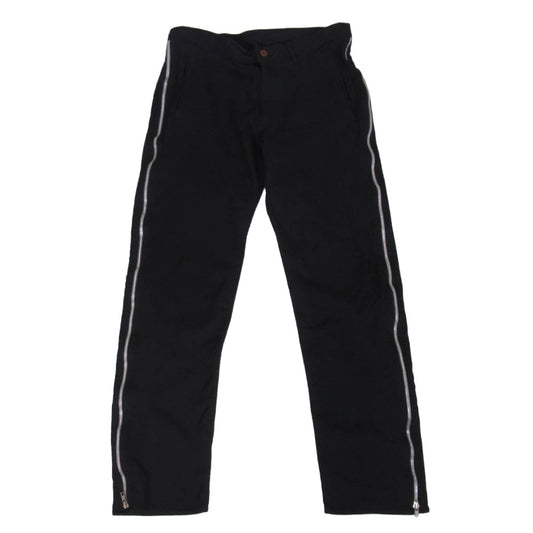 BLACK COMME des GARCONS ブラックコムデギャルソン 24SS 1M-P003 製品後加工 エステルギャバジン サイドジップ パンツ ブラック系 L【中古】