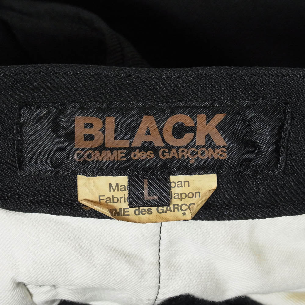 BLACK COMME des GARCONS ブラックコムデギャルソン 24SS 1M-P003 製品後加工 エステルギャバジン サイドジップ パンツ ブラック系 L【中古】