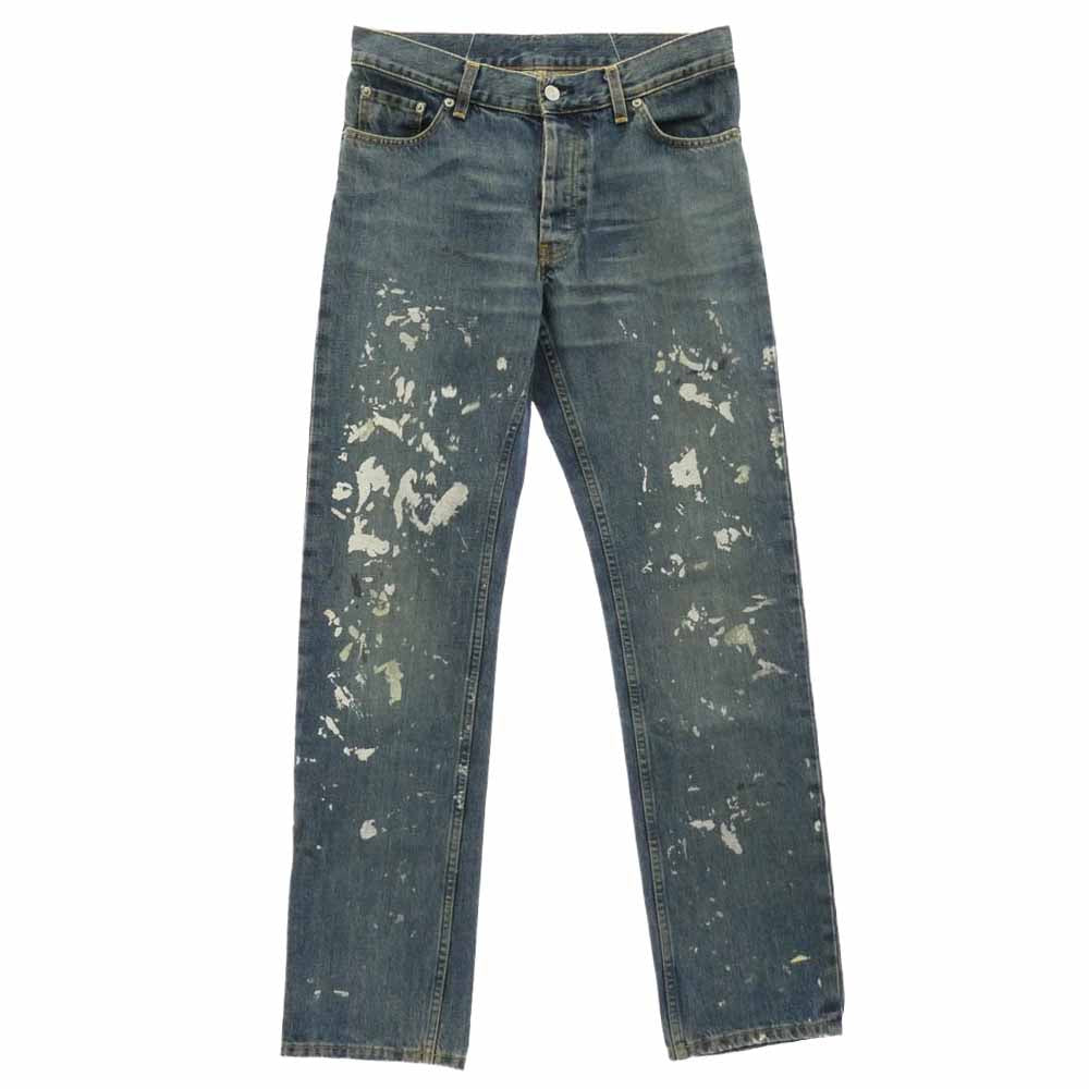 HELMUT LANG ヘルムートラング 本人期 アーカイブ 1998 CLASSIC CUT PAINTER JEAN クラシック カット ペインター ジーンズ デニムパンツ インディゴブルー系 32【中古】