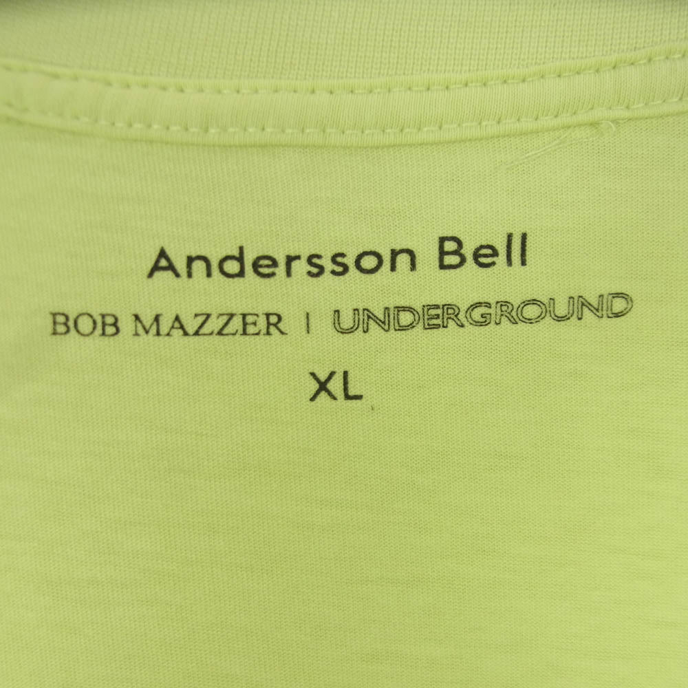 アンダースンベル BOB MAZZER プリント 半袖 Tシャツ コットン 韓国製 イエロー系 XL【中古】