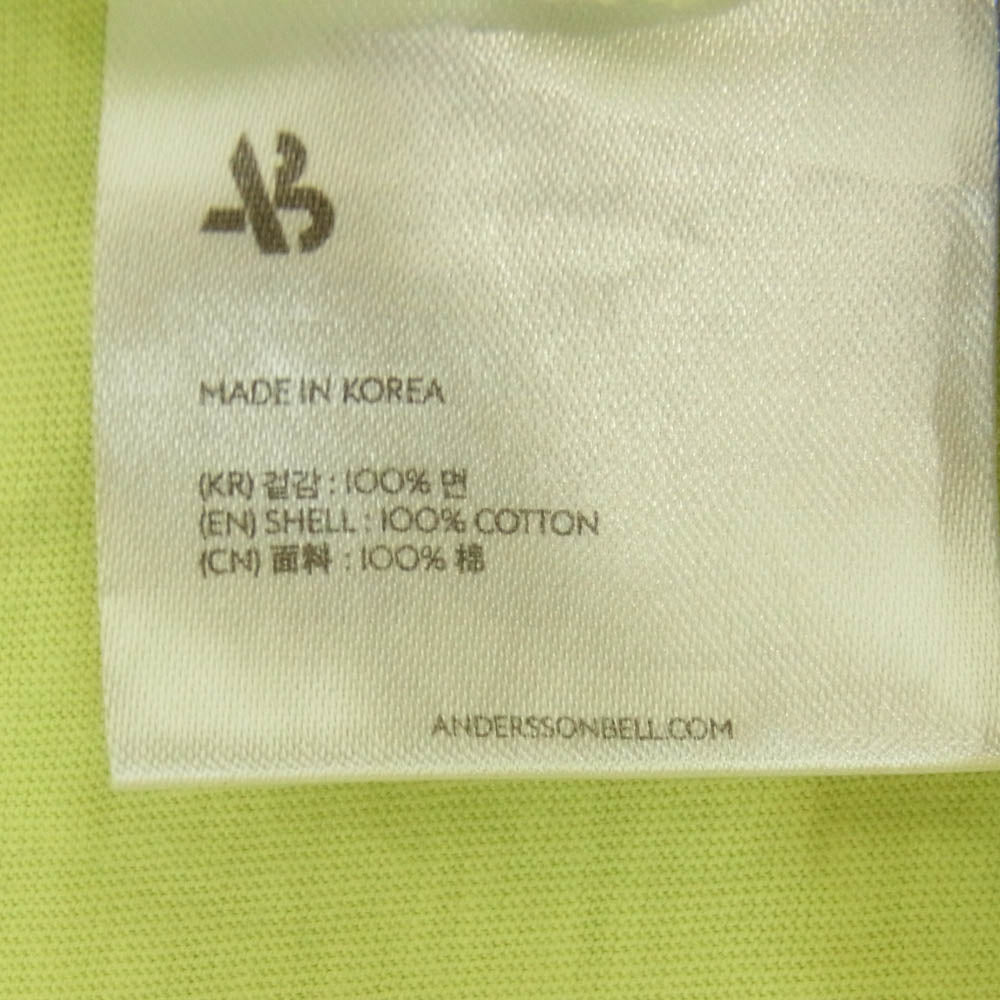 アンダースンベル BOB MAZZER プリント 半袖 Tシャツ コットン 韓国製 イエロー系 XL【中古】