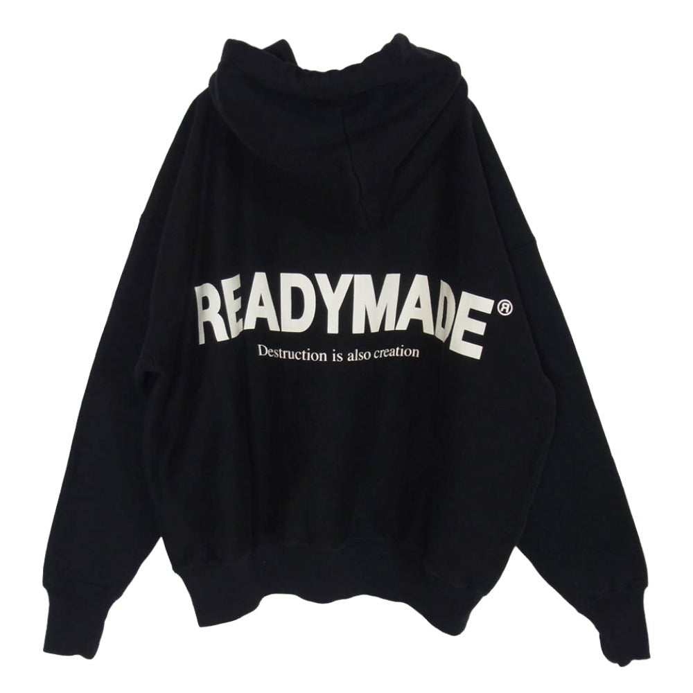 READY MADE レディメイド 23AW RE-CO-BK-00-00-245 HOODIE SMILE スマイル ロゴ プルオーバー フーディー パーカー ブラック系 S【中古】