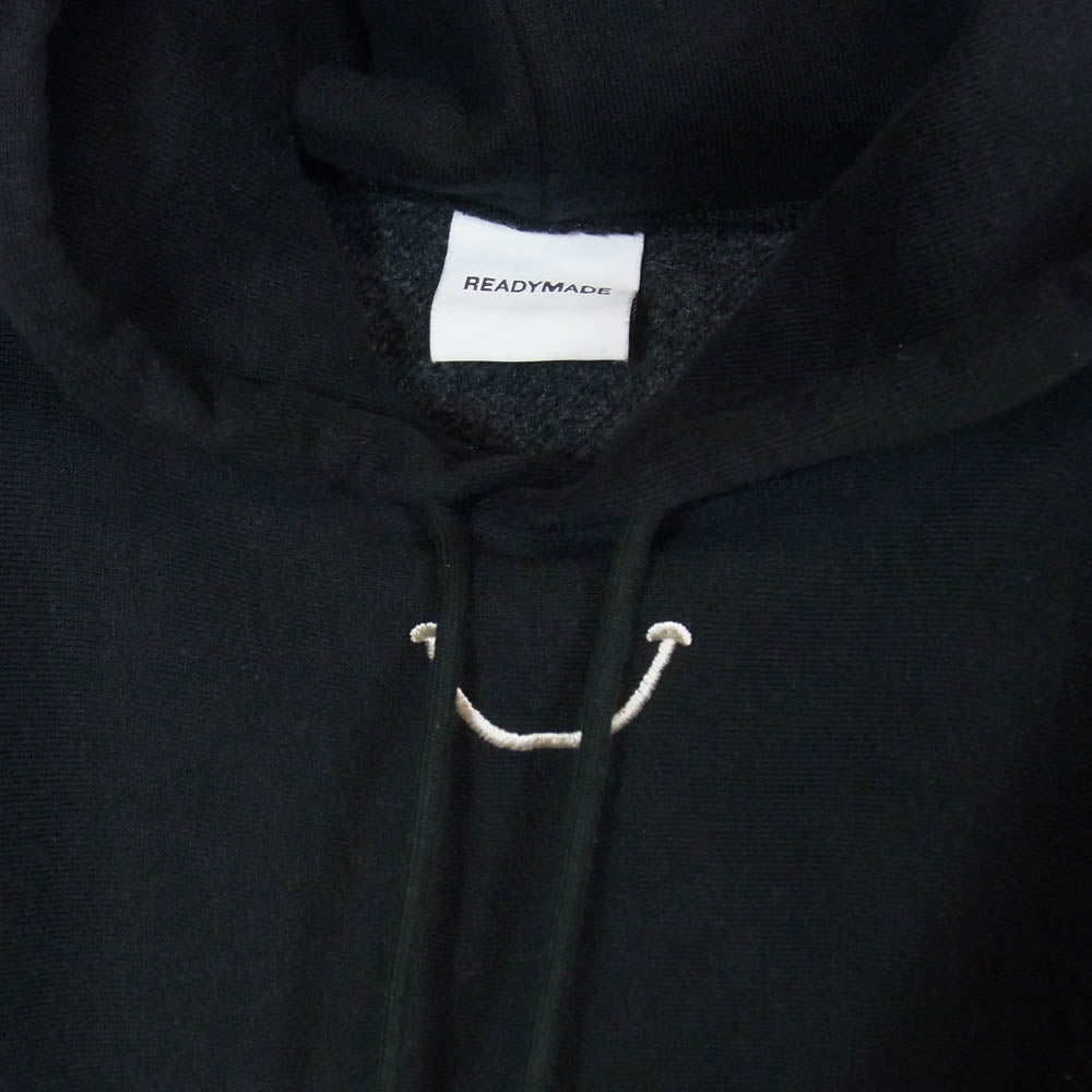 READY MADE レディメイド 23AW RE-CO-BK-00-00-245 HOODIE SMILE スマイル ロゴ プルオーバー フーディー パーカー ブラック系 S【中古】