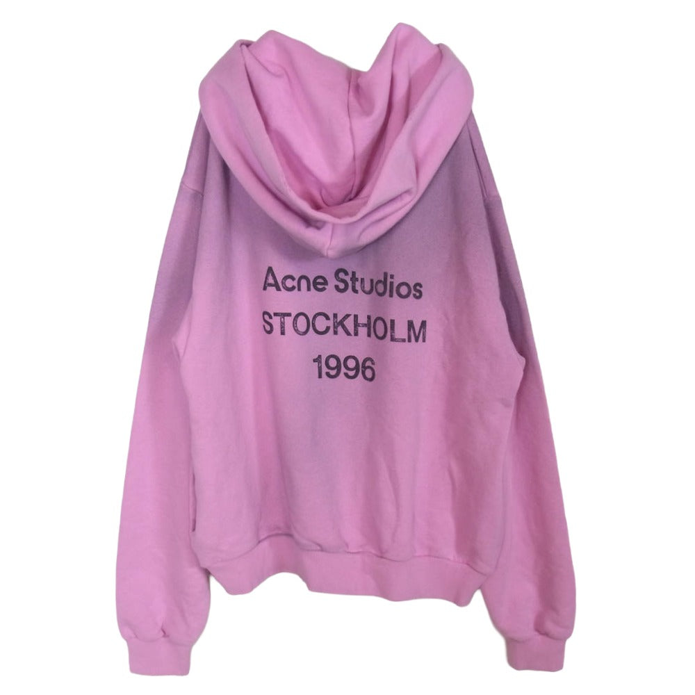 ACNE STUDIOS アクネストゥディオズ 24SS FN-UX-SWEA000020 STOCKHOLM 1996 Logo Hoodie Sweater ダメージ加工 汚れ加工 ロゴ フーディ スウェット パーカー ピンク系 S【中古】