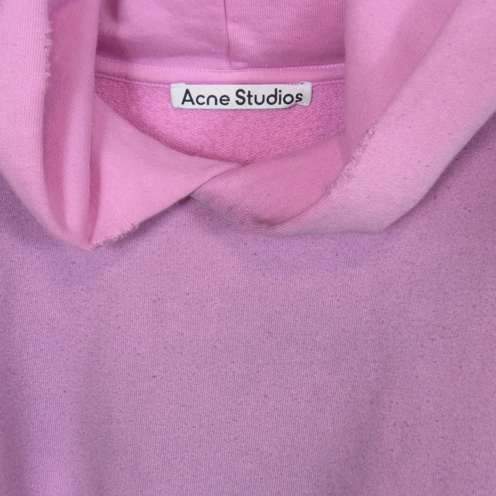 ACNE STUDIOS アクネストゥディオズ 24SS FN-UX-SWEA000020 STOCKHOLM 1996 Logo Hoodie Sweater ダメージ加工 汚れ加工 ロゴ フーディ スウェット パーカー ピンク系 S【中古】