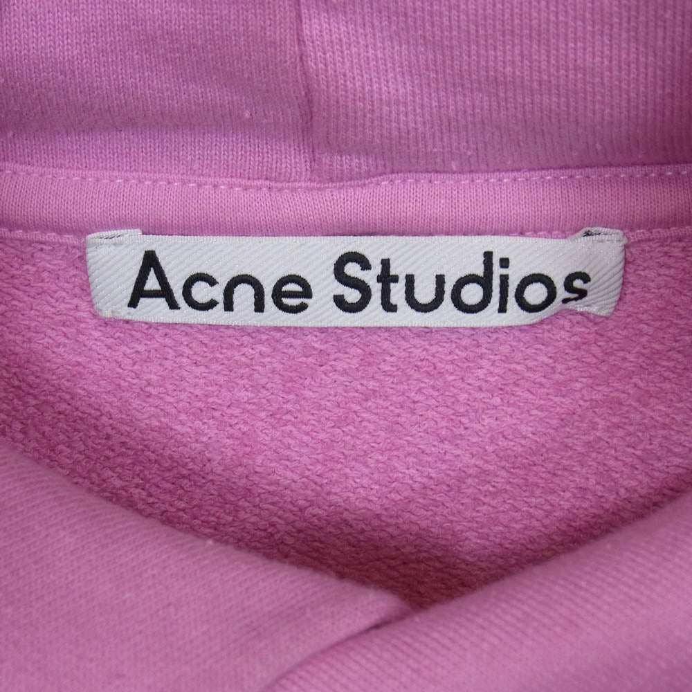 ACNE STUDIOS アクネストゥディオズ 24SS FN-UX-SWEA000020 STOCKHOLM 1996 Logo Hoodie Sweater ダメージ加工 汚れ加工 ロゴ フーディ スウェット パーカー ピンク系 S【中古】
