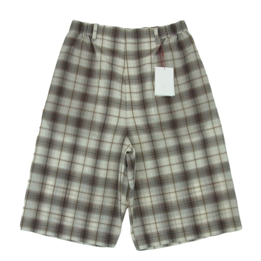 UNITED ARROWS ユナイテッドアローズ 8619-2-990106 6 ROKU チェック ショート パンツ オフホワイト系 ブラウン系 NAT 38【美品】【中古】