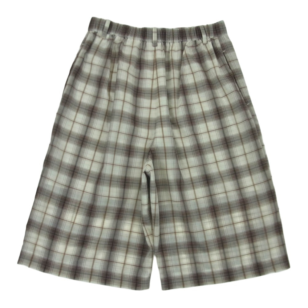 UNITED ARROWS ユナイテッドアローズ 8619-2-990106 6 ROKU チェック ショート パンツ オフホワイト系 ブラウン系 NAT 38【美品】【中古】
