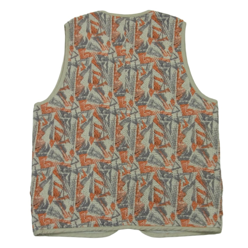 UNITED ARROWS ユナイテッドアローズ 8617-241-0373 6 ROKU SASHIKO MOTIF JACQUARD VEST 刺し子 モチーフ ジャガード ベスト オレンジ系 グレー系 サイズ表記なし【中古】