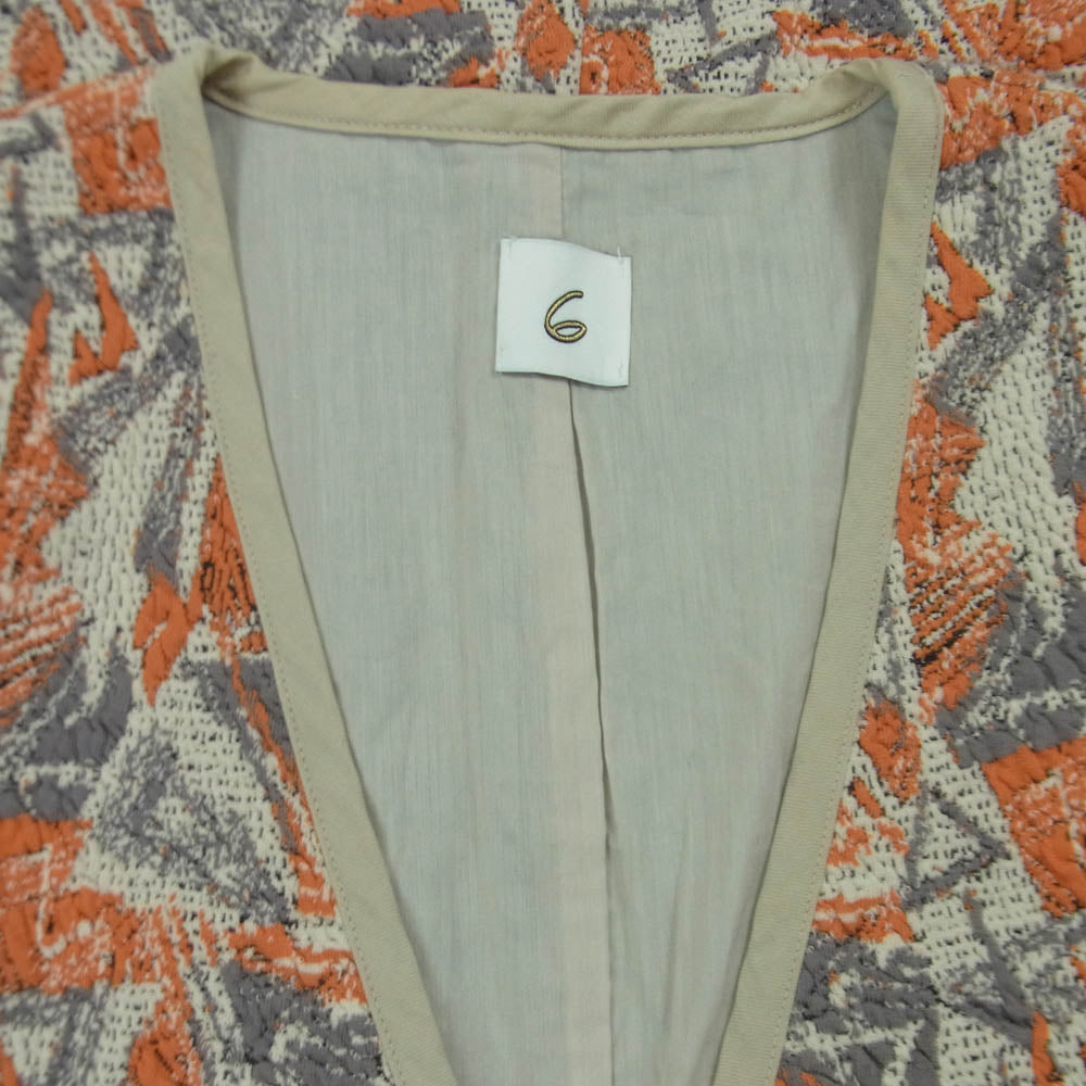 UNITED ARROWS ユナイテッドアローズ 8617-241-0373 6 ROKU SASHIKO MOTIF JACQUARD VEST 刺し子 モチーフ ジャガード ベスト オレンジ系 グレー系 サイズ表記なし【中古】